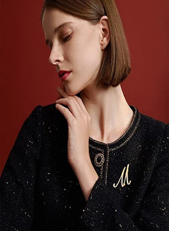 DSADKI A-Z Initial Pins 26 Letters Pins Gold Plated Metal Brooches - Clear Crystal Rhinestone Brooch Breastpin for Women (M) - Image 4